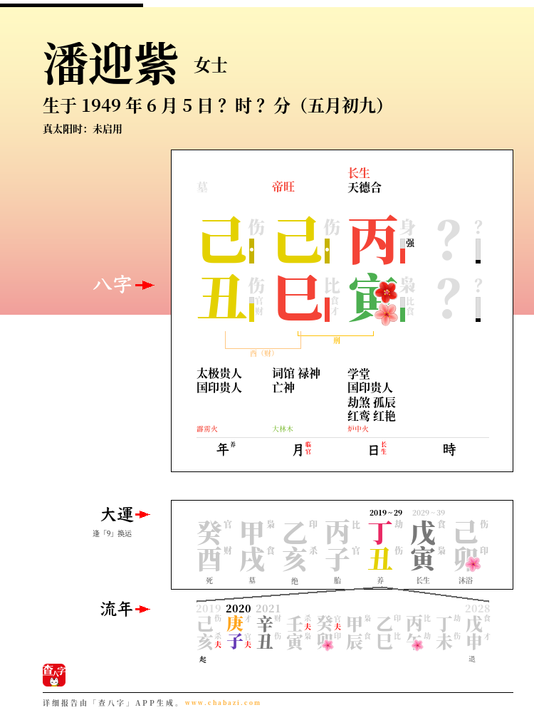 潘迎紫的出生日期生辰八字分析